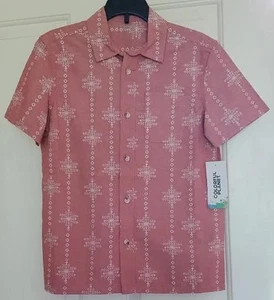 Boys Colorful Planet 100% Cotton Button Down Shirt Native Design Size M XL  NWT - Picture 1 of 1