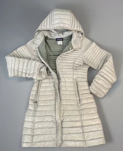 EUC! Patagonia Women's Lightweight Fiona Down Parka Jacket Hooded Small Gray - Picture 1 of 13