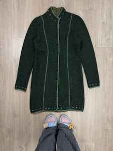 RARE Peruvian Connection Alpaca/Wool Women's Coat Size S Green - Picture 1 of 5