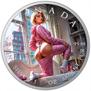 Canada 2025 Pijama´s Party Naughty Sexy Girl 1 oz silver coin - Picture 1 of 5