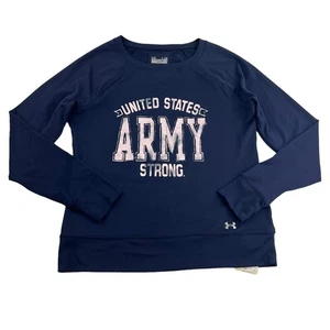 Sudadera Under Armour Para Mujer Grande Ejército Fuerte Semi-Ajustada Azul Nueva Con Etiquetas - Imagen 1 de 6