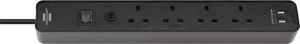 Brennenstuhl Extension Lead With USB 4 Gang Way & USB - 3 Metre Heavy Duty Cable - Picture 1 of 7
