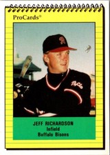1991 ProCards Jeff Richardson #550 Buffalo Bisons