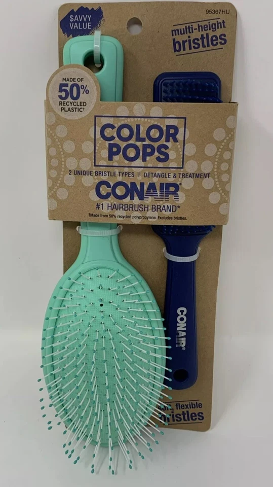 Juego de cepillo desenredante y tratamiento CONAIR Color Pops - cerdas suaves flexibles Foto 1 de 1
