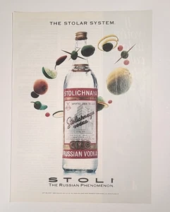 1993 Stolichnaya Russian Vodka The Solar System Vtg 1990's Magazine Print Ad - Picture 1 of 1