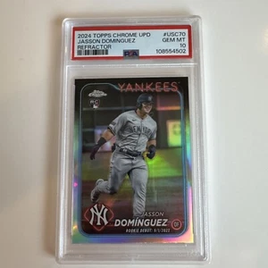 2024 Topps Chrome Update Jasson Dominguez Refractor Rookie #USC70 PSA 10 GEM MT - Picture 1 of 2