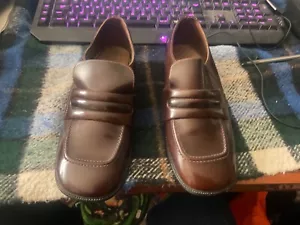 Super Vanguard Vintage 1960’S Braun Leder Jungen Mokassin Schuhe Gr. 4E - Bild 1 von 5