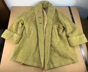 Vintage 30s 40s Womens Tapestry Coat Jacket Wool Art Deco Mid Century Shawl Atom - Picture 1 of 12