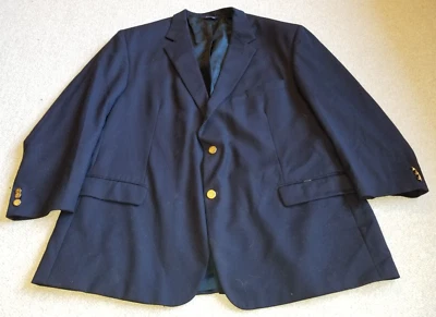 Mens Blazer-BOTANY 500-VINTAGE-navy blue 100% pure virgin wool  2-button-52R - Image 1 of 4