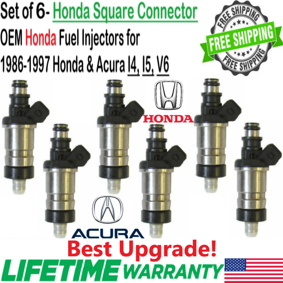 Genuine 6 Units Honda Best Upgrade Fuel Injectors For 1991 Honda Civic 1.6L I4 Foto 1 de 4