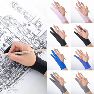 1-2x Two Finger Anti-fouling Glove For Artist Drawing & Pen Graphic Tablet Pad ∂ - Image 1 of 4