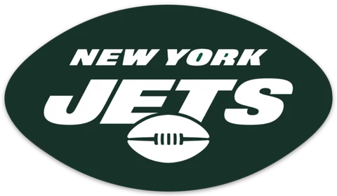 New York Jets logo type football shaped Die-Cut MAGNET Cover