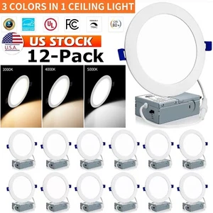 6 in. Adjustable CCT Canless IC Rated Dimmable Indoor LED Recessed Light Kit 12x - Picture 1 of 17