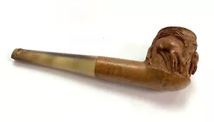 PIPE MONN - EN BRUYERE AU DÉCOR SCULPTÉ DE CHEVREUILS* - Bild 1 von 2