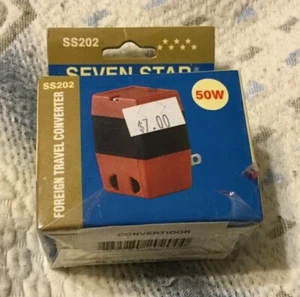 New! Seven Star Foreign Travel Converter 110V-220V 50W Converter (NEW) - Picture 1 of 8