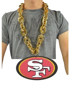 San Francisco 49ers NFL 3D Fan Chain Necklace Foam 3 Colors GOLD RED BLACK - Picture 1 of 7