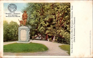 Postal Boston Rubber Shoe Co. Publicidad Minuto Hombres Monumento Concord MA - Imagen 1 de 3