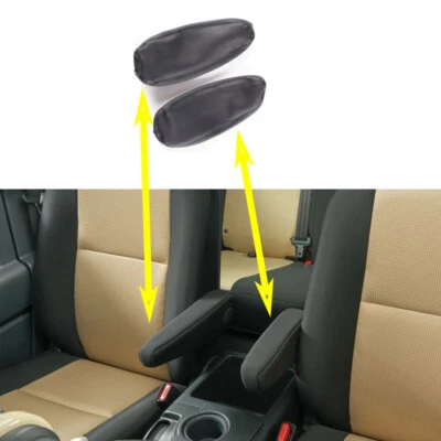 2X Black Leather Seat Armrest Cover Trim for Toyota FJ Cruiser 2007-2012 — 第 1/4 张图片