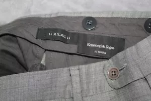 ERMENEGILDO ZEGNA 34 X 29 Gray Men's 14milmil14 Su Misura Wool FIT MILA Pants - Picture 1 of 9