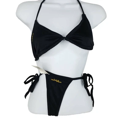 Jackyl Bikini Bordado Personalizado Negro Triángulo Traje de Baño Talla M Nuevo Foto 1 de 4