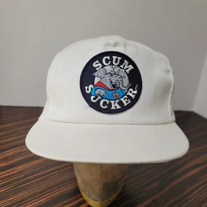 Vintage Scumbo The Elephant Scum Sucker Hat Cap Made In USA White Adjustable - Picture 1 of 7
