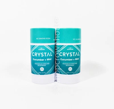 2 Crystal Magnesium Enriched CUCUMBER MINT Deodorant Roll-On NO aluminum 2.5 oz - Image 1 of 3