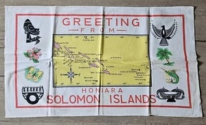 Vintage Solomon Island tea towel - Foto 1 di 2