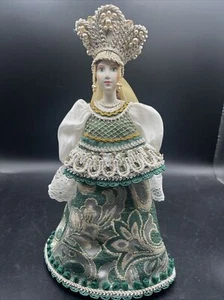 Porcelain Russian Doll With Traditional Tapestry - Picture 1 of 6