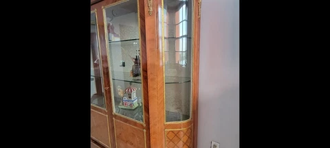 antique curved glass curio cabinet Cover