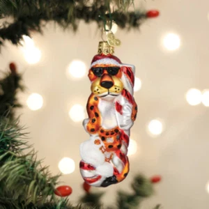 Chester Cheetah On Candy Cane Ornament - Picture 1 of 3