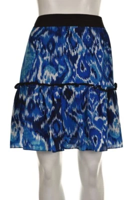 Cynthia Steffe Womens Skirt Size 6 Blue Printed A-Line Above Knee Silk Casual - Image 1 of 4