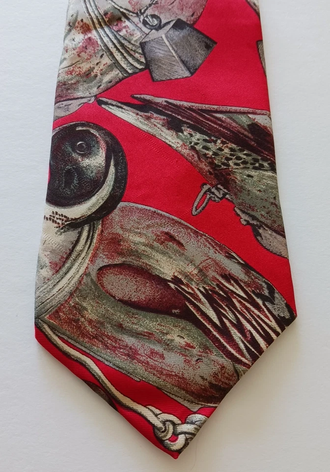 Corbata Ducks Unlimited Mallard Ducks Rojo Verde Marrón Toda Seda Hecha en EE. UU. De colección Foto 1 de 4