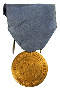 Medalla insignia juvenil Día de la Libertad 1956 de Amberes - Imagen 1 de 2