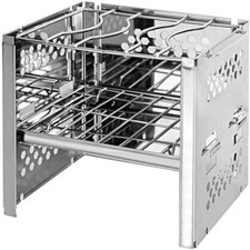 Mini stufa a legna portatile pieghevole grill all'aperto campeggio pentole barbe