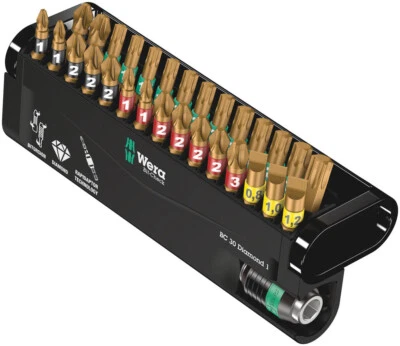 Wera 057431 Bit-Check 30 Piece Diamond 1 Screwdriver Bit Set & Holder PH/PZ/TX/S - Image 1 of 4
