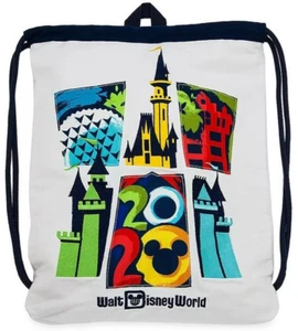 Disney Parks Canvas Cinch-sack Backpack Walt Disney World NEW w/Tags - Picture 1 of 3