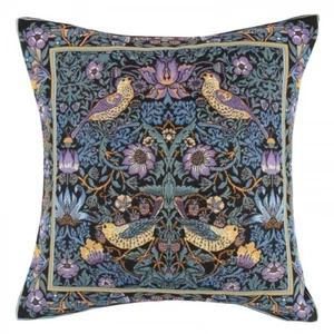 William Morris Purple Birds Tapestry Pillow Sofa Couch Gobelin Pillow 18"x18"