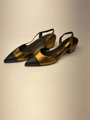 Bernardo Mujer Bronce Negro Cuero Monroe Tacones Cordones Talla 9.5 Foto 1 de 4