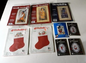 Needle Treasures Stitchables Christmas Stocking Ornament Mickey Mouse 9 Kit Lot - Picture 1 of 8