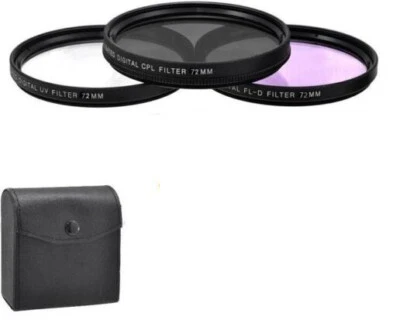 72mm 3PC Filter Set (UV-CPL-FLD) For Photo & Video Camera - Image 1 of 4