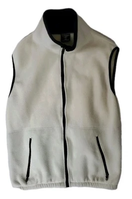 Timberline Colorado Fleece Vest Large White Black Trim Authentic Sleeveless Prep - Image 1 of 4