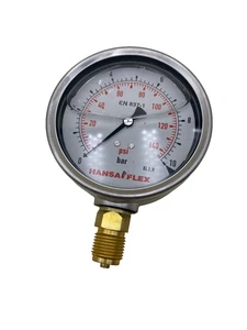 Manómetro Hansa Flex 0 - 10 bar 1/2" conexión inferior Ø 100 mm glicerina cl. 1,0 - Imagen 1 de 2