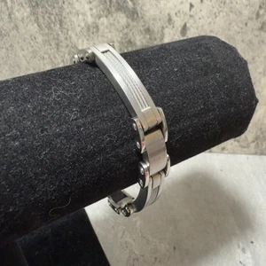 RETRO Mens Chunky Bracelet Biker Chain Silver Tone Steel Industrial Unisex 21cm - Picture 1 of 8