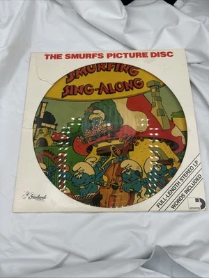 The Smurfs Smurfing Sing-Along Picture Disc Vinyl LP VG 1982 Classic Cartoons - Image 1 of 4