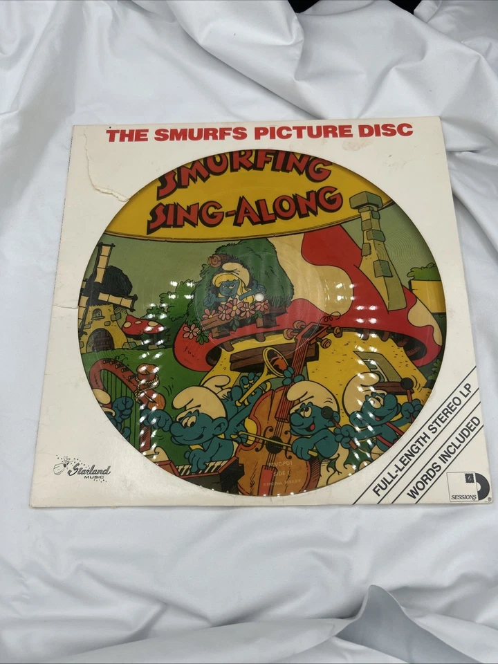 The Smurfs Smurfing Sing-Along Picture Disc Vinyl LP VG 1982 Classic Cartoons - Image 1 of 4