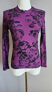 Top Vibes Sportswear Terciopelo Burnout Manga Larga Púrpura Capricho Y2K Talla X - Imagen 1 de 9