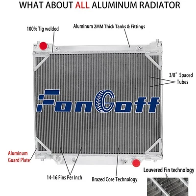 Upgrade 4 Rows Radiator For 1997-2014 Ford E150 E250 E350 Econoline Wagon V8 - Image 1 of 4