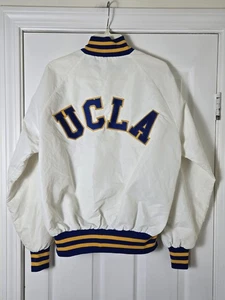 Rare Vintage 80s UCLA Bruins White Satin Bomber Jacket Men's Size Medium - Picture 1 of 12