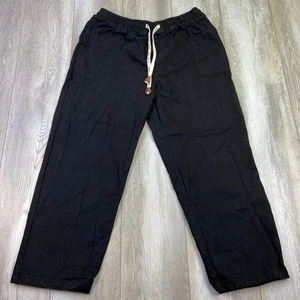Kidoriman Pokku Hose Herren 2XL Schwarz Baumwolle Kordelzug Lounge Relaxed Weite Männer - Bild 1 von 11