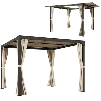 Outsunny Pergola 295x295x220cm Beige - Photo 1/4